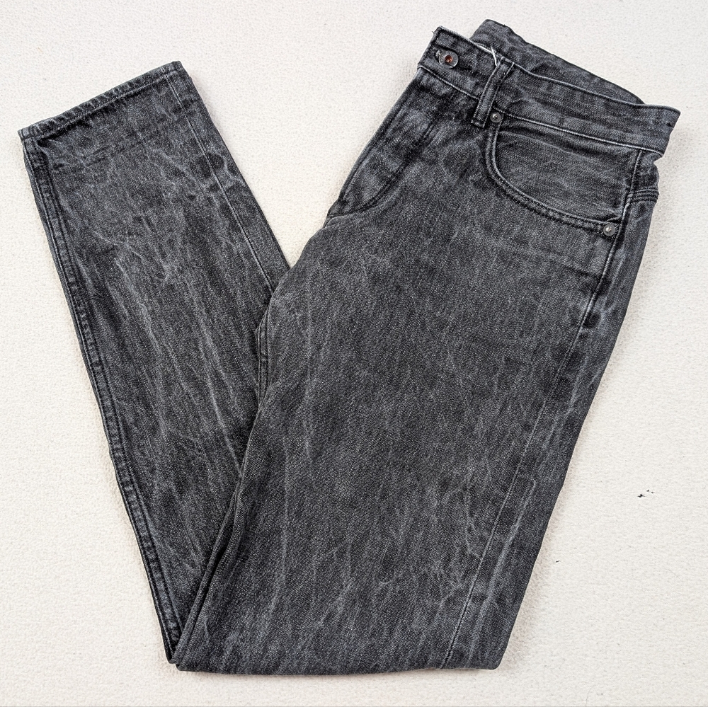 Railcar Skinny Jeans Acid Wash Black Selvedge Button Fly Distressed USA Men's 30